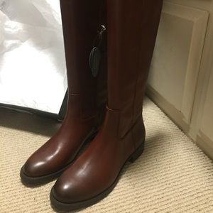 Brown/Fawne high style boots REAL LEATHER & NEW